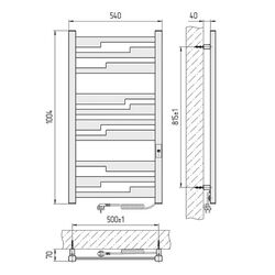 Uscator electric Laris Zebra Tetris CK10 500х1000 Right (Graphite) Thumb