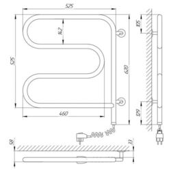 Полотенцесушитель электрический Laris Zmeevik 25 PC3 Rotary 500x500 (Chrome) Thumb