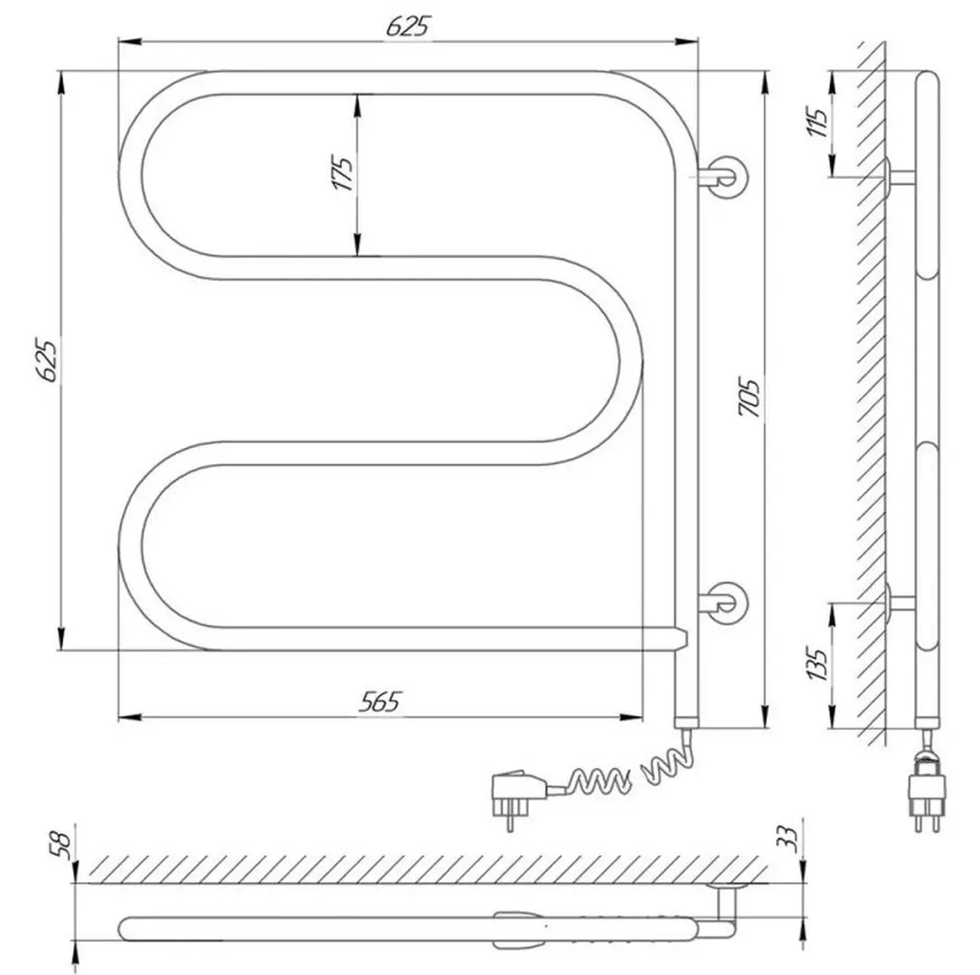 Uscator electric Laris Zmeevik 25 PC3 Rotary 600x600 (Chrome)