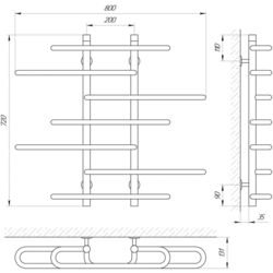 Полотенцесушитель Laris Etud P7 800x700 (Chrome) Thumb