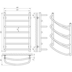 Полотенцесушитель Laris Euromix P7 450х700 (Chrome) Thumb