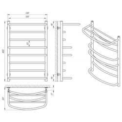 Полотенцесушитель Laris Euromix P8 Shelf 500x800 (Chrome) Thumb