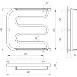 Полотенцесушитель Laris Foxtrot P 550х500 (Chrome) Thumb