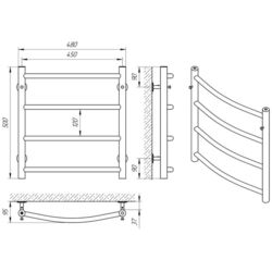 Uscator de prosoape Laris Klassik P4 450х500 (Chrome) Thumb