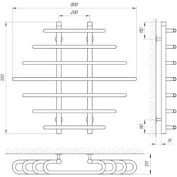 Uscator de prosoape Laris Odissei P7 800x700 (Chrome) Thumb