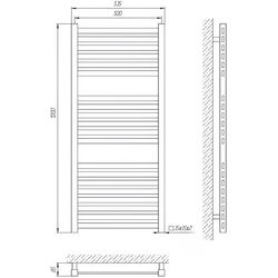 Полотенцесушитель Laris Solar P25 500x1200 (Chrome) Thumb