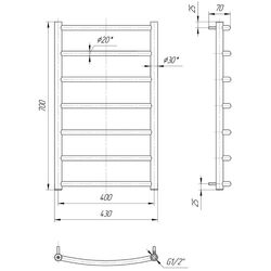 Полотенцесушитель Mario Clasic 700x430/400 (Chrome) Thumb