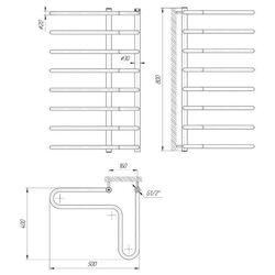 Полотенцесушитель Mario Cornier 800x500 (Inox) Thumb
