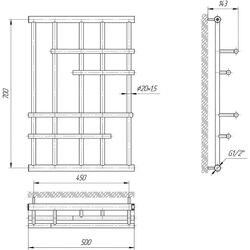Полотенцесушитель Mario Elit 730x500/700 (Chrome) Thumb