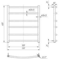 Полотенцесушитель Mario Классик 600х530/500 (Chrome) Thumb