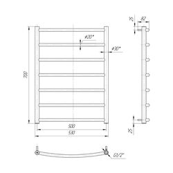 Полотенцесушитель Mario Классик 700х530/500 (Chrome) Thumb