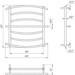 Полотенцесушитель Mario Lion 630x630/500 (Chrome) Thumb