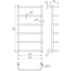 Полотенцесушитель Mario Стандарт НР 800х430/400 (Chrome) Thumb