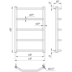Полотенцесушитель Mario Трапеция HP 650х430/400 (Chrome) Thumb