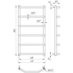 Полотенцесушитель Mario Трапеция HP 800x400 (Inox) Thumb