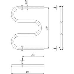 Полотенцесушитель Mario Zmeica 30 500x400/500 (Chrome) Thumb
