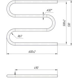 Полотенцесушитель Mario Zmeica 30 530x600/500 (Chrome) Thumb