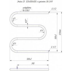 Полотенцесушитель Mario Змейка 25 525x500/500 (Chrome) Thumb