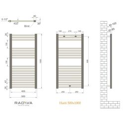 Полотенцесушитель Radiva Haiti Flat 500x1000 (Black Matte) Thumb