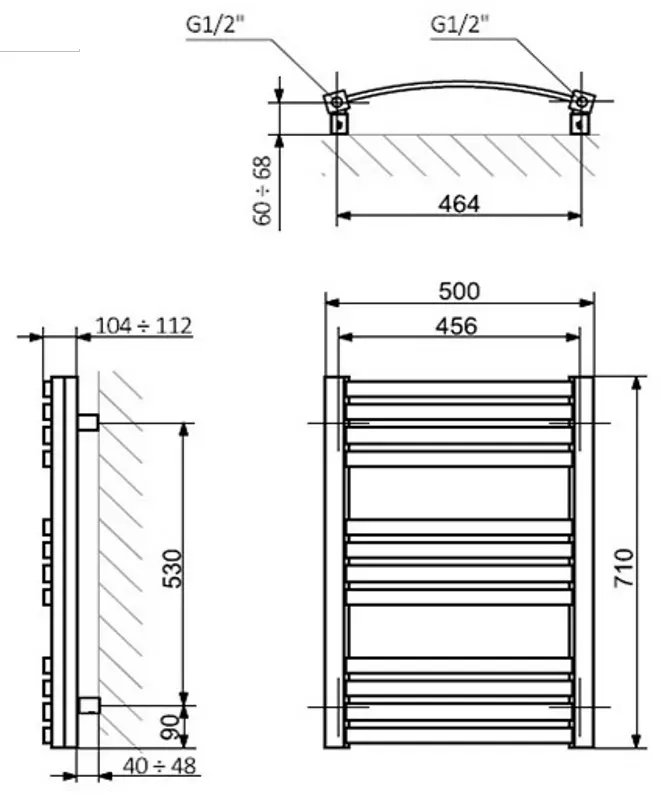 Uscator de prosoape Terma Gama 500x710 (Metallic Grey) - 4