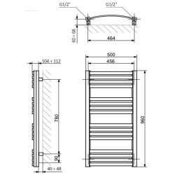 Uscator de prosoape Terma Gama 500x960 (Black) Thumb