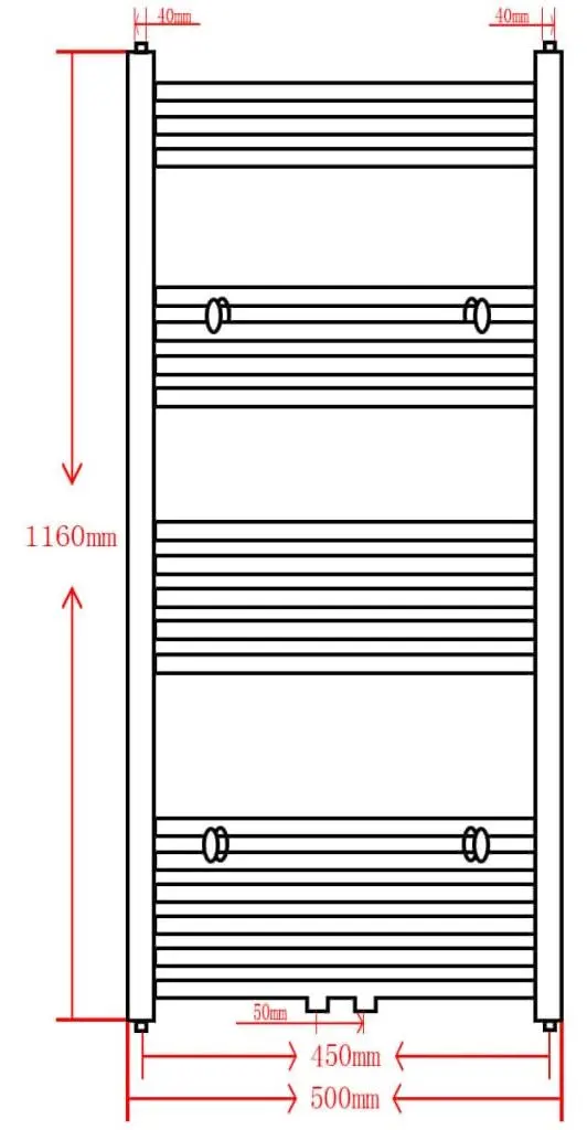 Uscator de prosoape VidaXL 141907 500x1160 (Black)