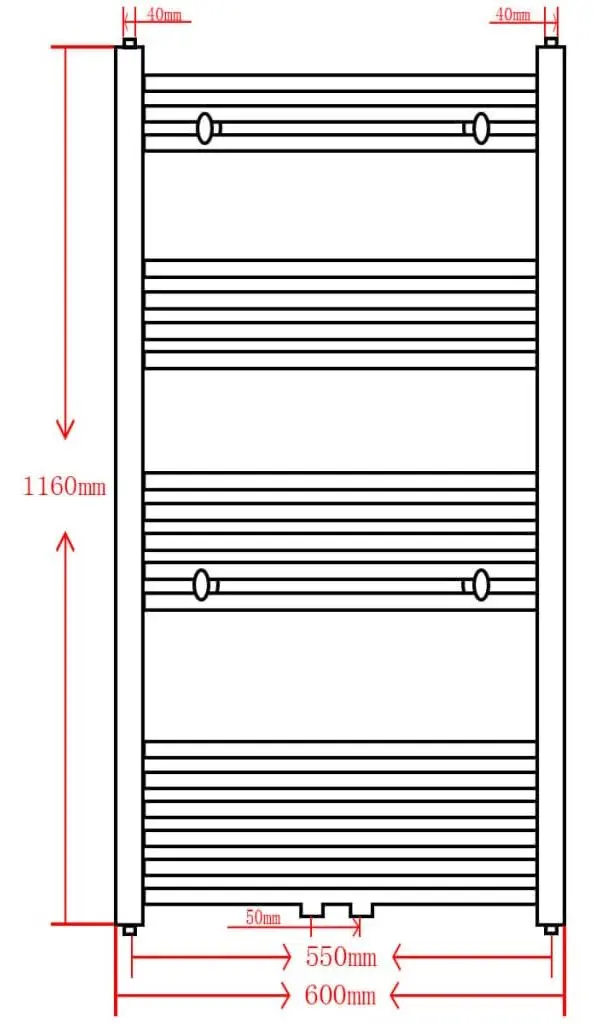 Полотенцесушитель VidaXL 141908 600x1160 (Black)