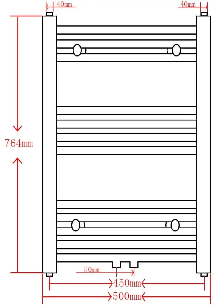 Uscator de prosoape VidaXL 141913 500x764 (Black)