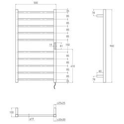 Полотенцесушитель Volle Campo 9210.000007 500х900 (White) Thumb