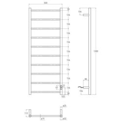 Uscator de prosoape Volle Rondo 9235.000204 500х1300 (Black) Thumb