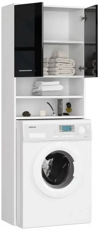 Dulap Akord Fin 2D (White/Black Gloss)