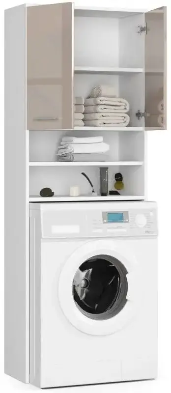 Dulap Akord Fin 2D (White/Cappuccino Gloss)