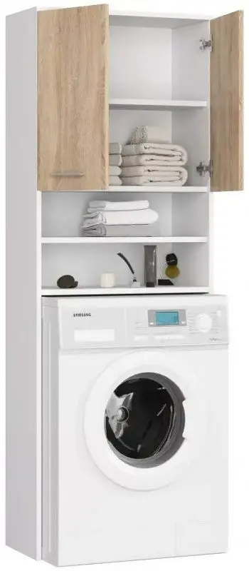 Шкаф Akord Fin 2D (White/Sonoma Oak)