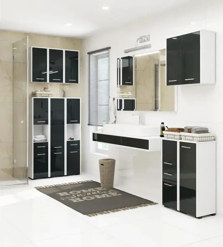 Dulap Akord Fin 30 2D1SZ (White/Graphite Gloss)