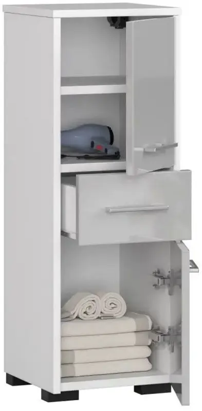 Dulap Akord Fin 30 2D1SZ (White/Metallic Gloss)