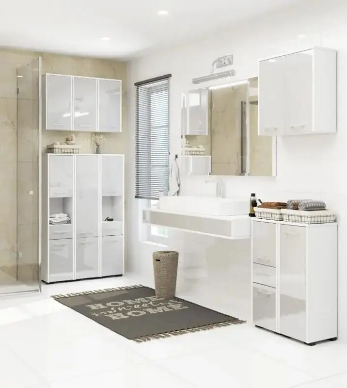 Dulap Akord Fin 30 2D1SZ (White/Metallic Gloss)