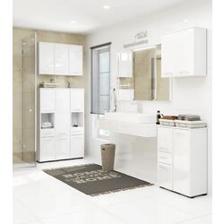 Шкафчик Akord Fin S30 1D (White/White Gloss) Thumb