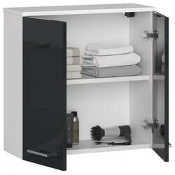 Шкафчик Akord Fin W60 2D (White/Graphite Gloss) Thumb