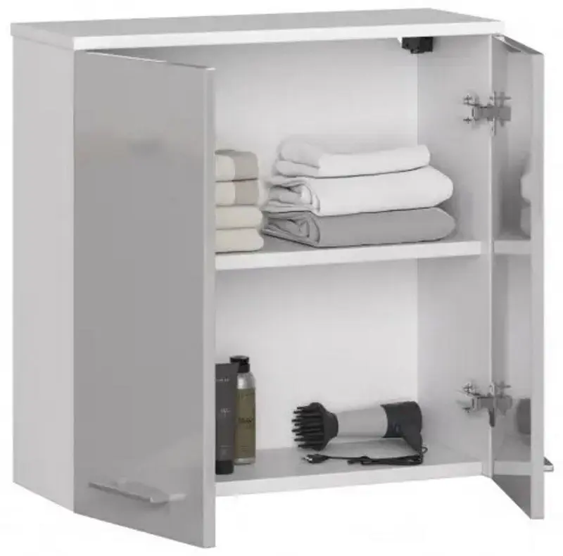 Dulap Akord Fin W60 2D (White/Metallic Gloss)