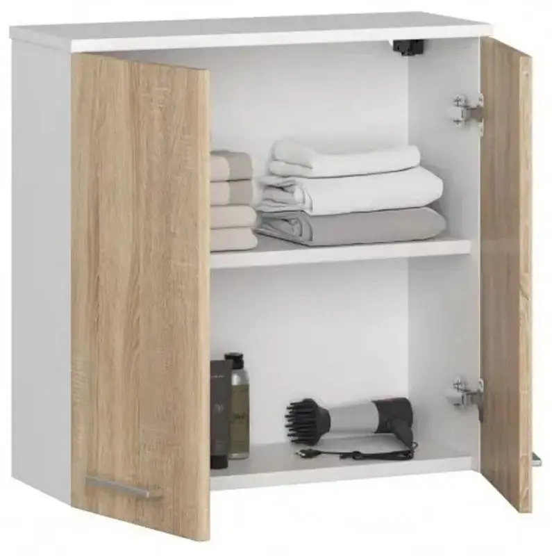Dulap Akord Fin W60 2D (White/Sonoma Oak)