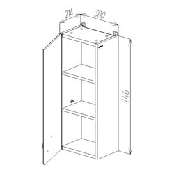 Dulap suspendat Bayro Premium 300 Left (White) Thumb