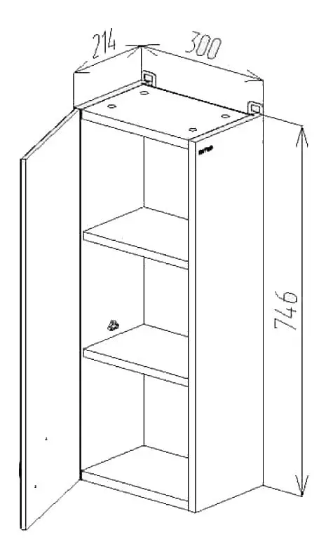 Dulap suspendat Bayro Premium 300 Left (White) - 4