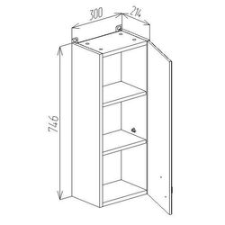 Dulap suspendat Bayro Premium 300 Right (White) Thumb
