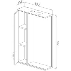 Dulap cu oglinda Bayro Allure 550x750 Left (White) Thumb