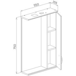 Dulap cu oglinda Bayro Allure 550x750 Right (White) Thumb