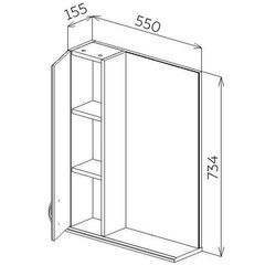 Dulap cu oglinda Bayro Bris 550x750 Left (White) Thumb