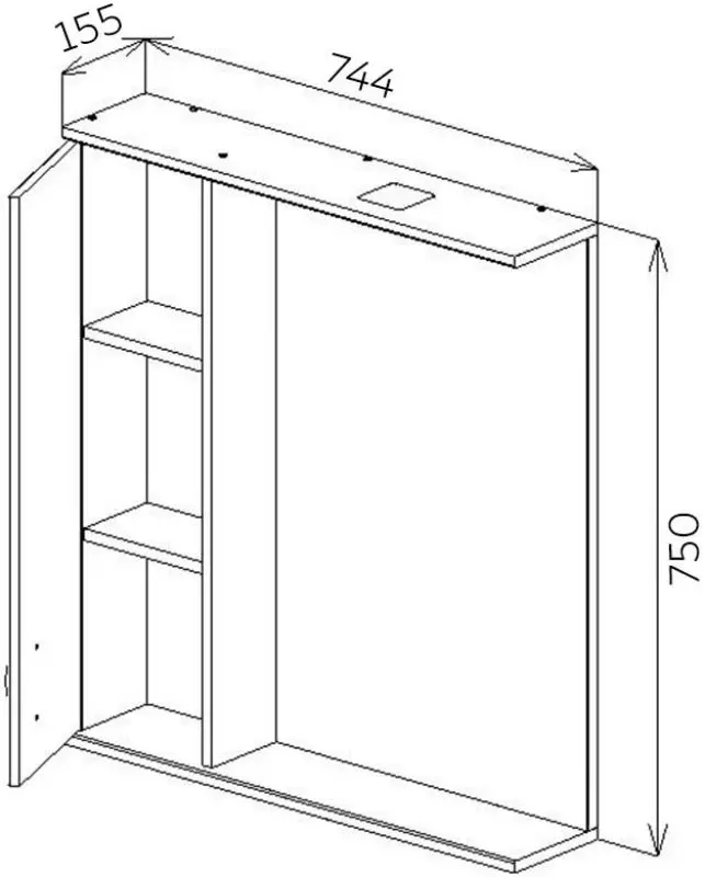Dulap cu oglinda Bayro Deco One 750x750 Left (White) - 7