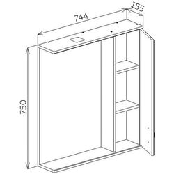 Dulap cu oglinda Bayro Deco One 750x750 Right (White) Thumb