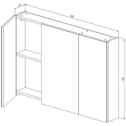 Dulap cu oglinda Bayro Dorado 1000x700 (White) Thumb