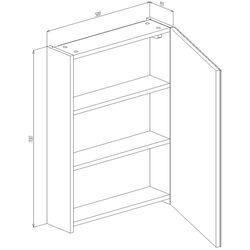 Dulap cu oglinda Bayro Dorado 500x700 Right (White) Thumb